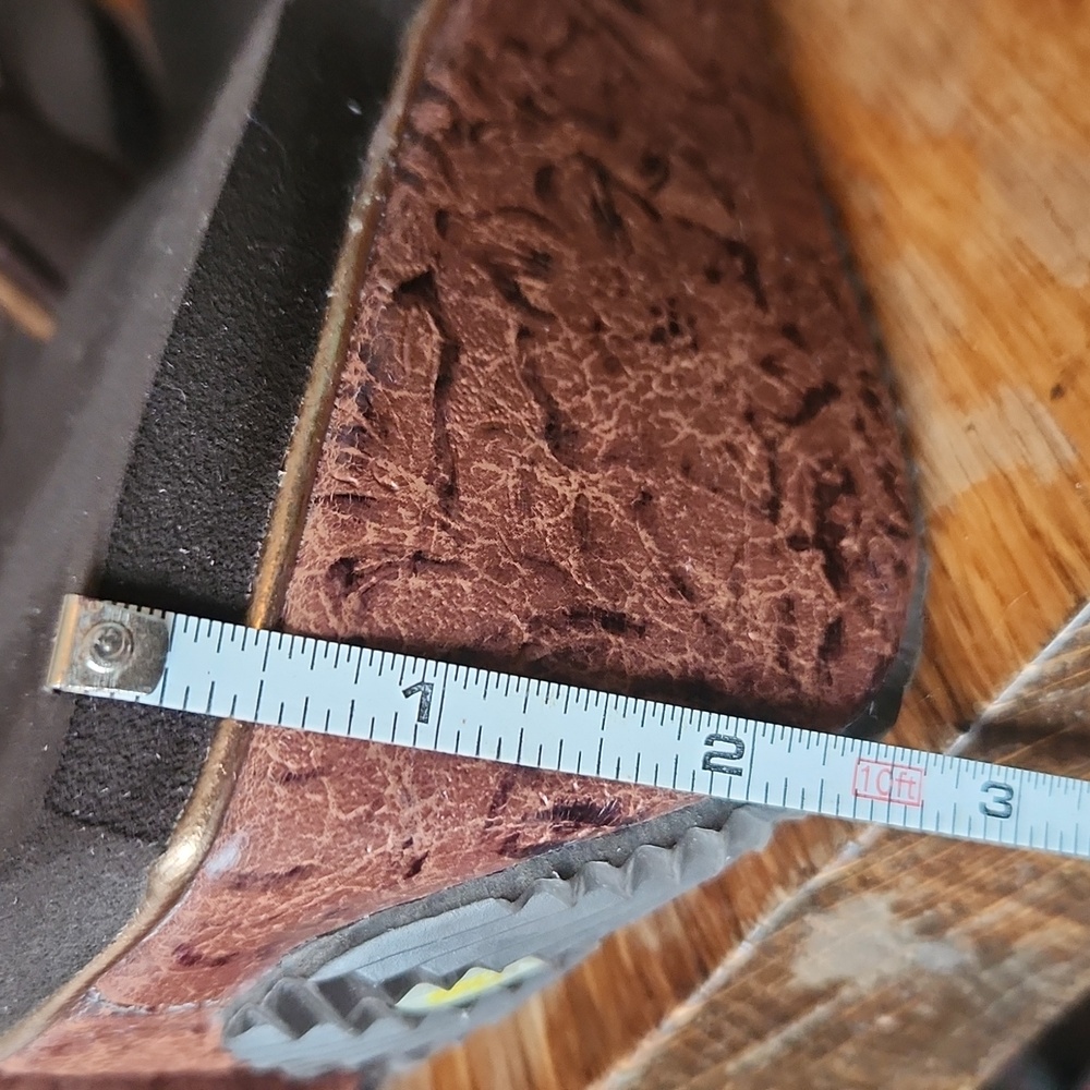 Volatile‎ Tooled Frappachino  Platform Heel Thong Sandal Brown sz 10 Chunky - Picture 10 of 13